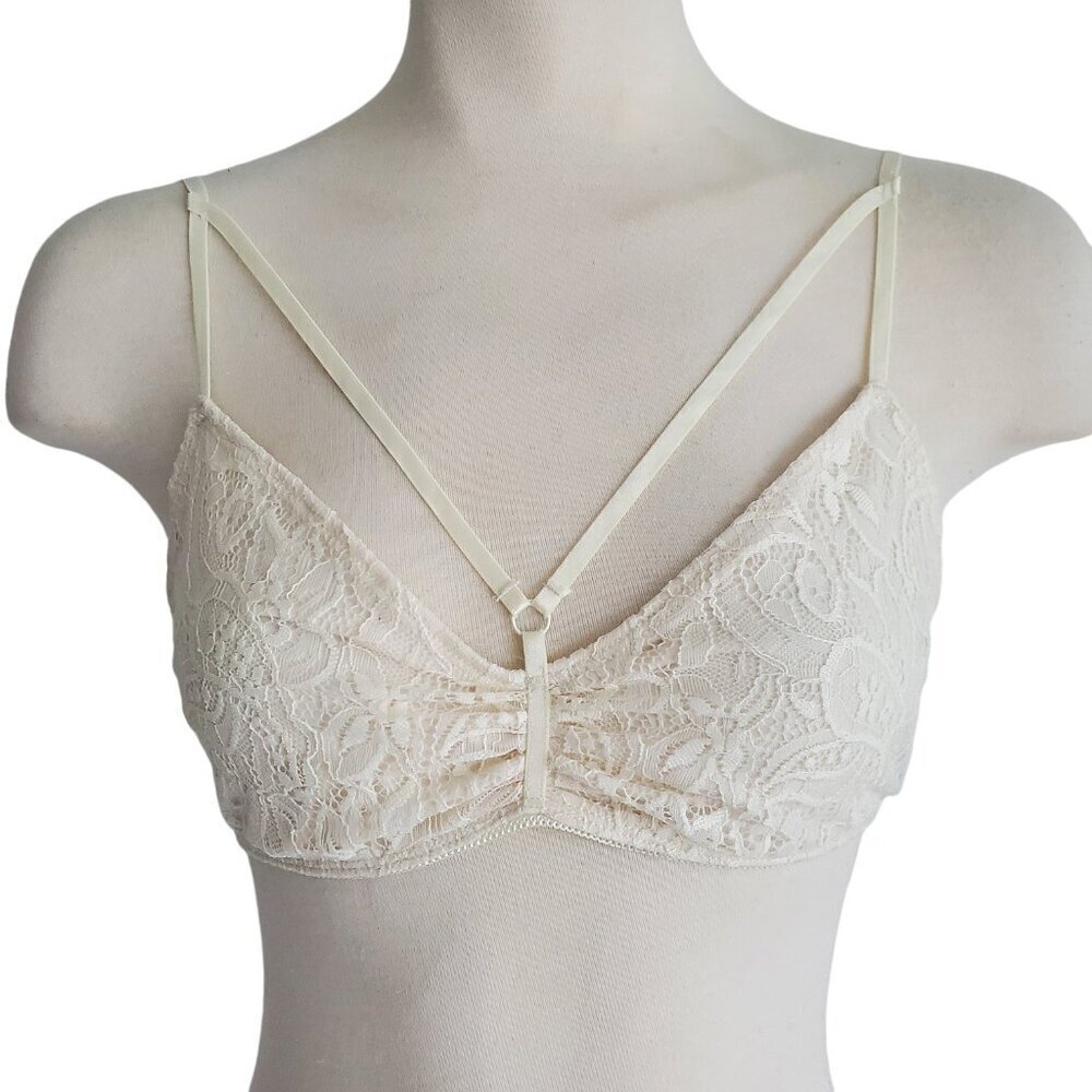 NWT VOLCOM Strappy Lace Bralette Stone Row Collection Stoned Rose (Off White) M